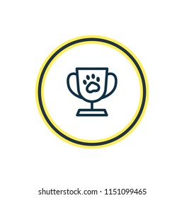 Vector illustration of pet cup icon line. Beautiful animal element also can be used as trophy icon element.