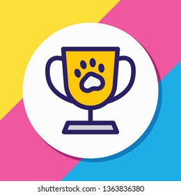 Vector illustration of pet cup icon colored line. Beautiful pet element also can be used as trophy icon element.