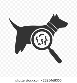 Vector illustration of pet fleas icon in dark color and transparent background(PNG).