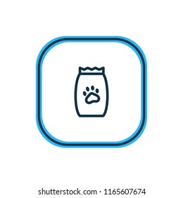 Vector illustration of pet food icon line. Beautiful fauna element also can be used as kibble icon element.