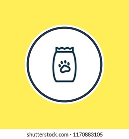 Vector illustration of pet food icon line. Beautiful zoo element also can be used as kibble icon element.