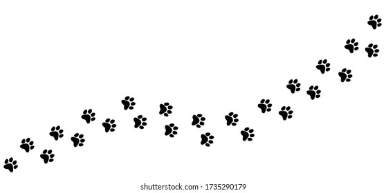 Vector illustration of pet foot trail.