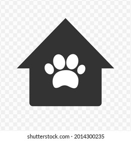 Vector Illustration Of Pet House Icon In Dark Color And Transparent Background(png)