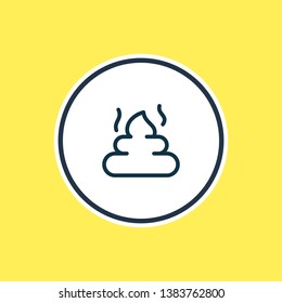 Vector illustration of pet poo icon line. Beautiful zoo element also can be used as dung icon element.