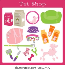 a vector illustration of a pet shop