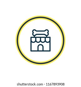 Vector illustration of pet shop icon line. Beautiful zoo element also can be used as facade icon element.
