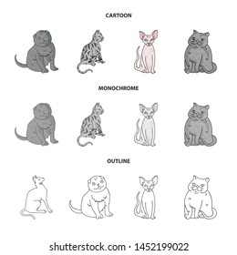 Vector illustration of pet and sphynx icon. Collection of pet and fun vector icon for stock.