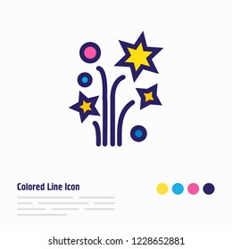 Vector illustration of petard icon colored line. Beautiful event element also can be used as sparkle icon element.