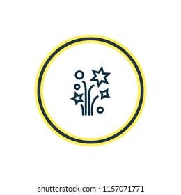 Vector illustration of petard icon line. Beautiful party element also can be used as sparkle icon element.