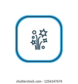 Vector illustration of petard icon line. Beautiful party element also can be used as sparkle icon element.