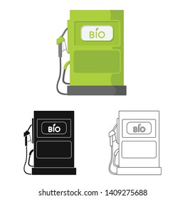 Vector illustration of petrol and nozzle icon. Collection of petrol and bio vector icon for stock.