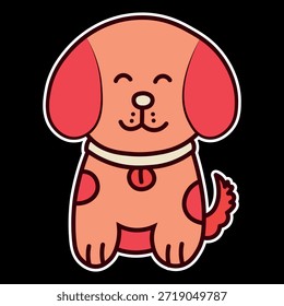 Ilustración vectorial de mascotas con nombres de perros listos para imprimir para pegatinas