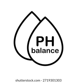 Vector illustration of pH balance line icon on a white background.