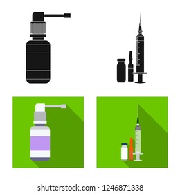 Vector illustration of pharmacy and hospital icon. Collection of pharmacy and business vector icon for stock.