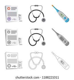 Vector illustration of pharmacy and hospital logo. Collection of pharmacy and business vector icon for stock.