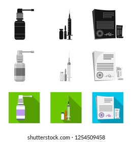 Vector illustration of pharmacy and hospital logo. Set of pharmacy and business vector icon for stock.