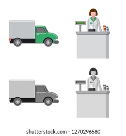 Vector illustration of pharmacy and hospital logo. Set of pharmacy and business vector icon for stock.