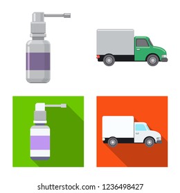 Vector illustration of pharmacy and hospital symbol. Collection of pharmacy and business stock symbol for web.