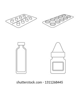 Vector illustration of pharmacy and pharmaceutical logo. Collection of pharmacy and health stock vector illustration.