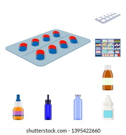 Vector illustration of pharmacy and pharmaceutical symbol. Set of pharmacy and health stock symbol for web.