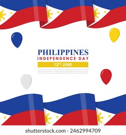 Vector illustration of Philippines Independence Day 12 June social media feed template