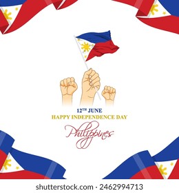 Vector illustration of Philippines Independence Day 12 June social media feed template