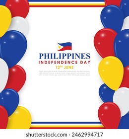 Vector illustration of Philippines Independence Day 12 June social media feed template