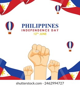 Vector illustration of Philippines Independence Day 12 June social media feed template