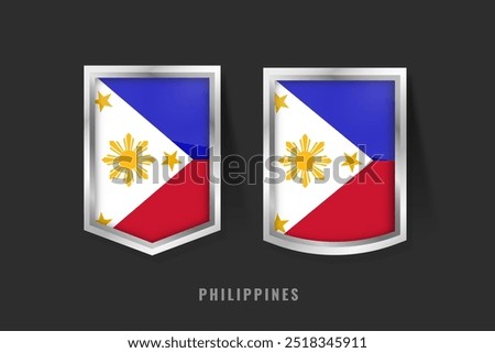 Vector Illustration of PHILIPPINES Label Logo. PHILIPPINES Badge Sign PHILIPPINES With Flag, Philippines Product Label Banners Template.