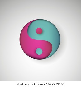 Vector illustration of a philosophy concept of the east. Yin Yang.