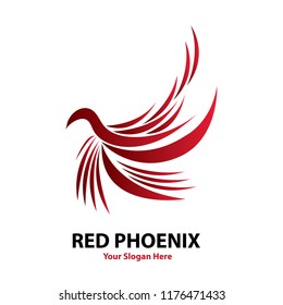 Vector Illustration Phoenix Design Red Color