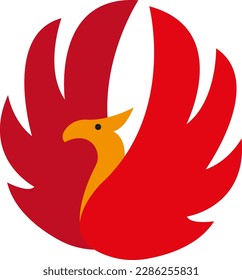 Ilustración vectorial de un fénix. Pájaro fuego. Salir de las cenizas y la reencarnación. Mitos y leyendas.