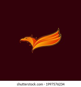 vector illustration of a phoenix for an icon, symbol or logo