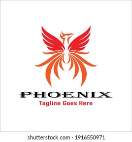 Vector illustration of phoenix. Modern logo idea.