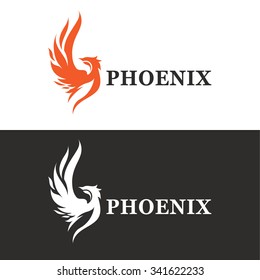 Vector illustration of phoenix. Modern logo idea.