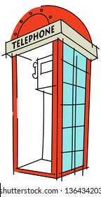 Ilustración vectorial de una cabina telefónica