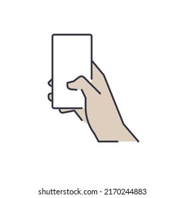 vector illustration of phone in hand