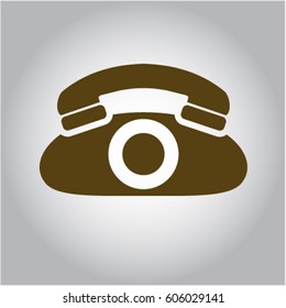 Vector Illustration of Phone vector icon in brown color