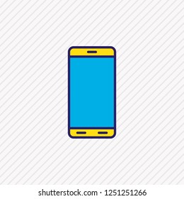 Vector illustration of phone icon colored line. Beautiful hardware element also can be used as smartphone icon element.