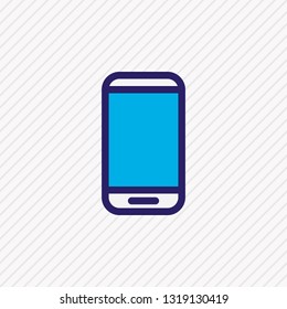 Vector illustration of phone icon colored line. Beautiful music element also can be used as smartphone icon element.