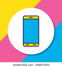 Vector illustration of phone icon colored line. Beautiful accessory element also can be used as smartphone icon element.