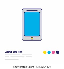 Vektorillustration Illustration von Telefonsymbol farbige Linie. Ein schönes Computerelement kann auch als Smartphone-Icon-Element verwendet werden.