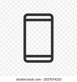 Ilustración vectorial del icono del teléfono en color oscuro y fondo transparente (png).