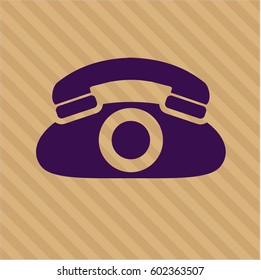 Vector Illustration of Phone icon in violet color
