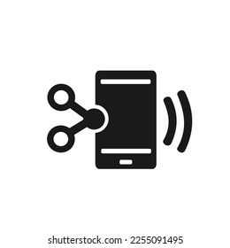 Ilustración vectorial, icono del teléfono y tecnología de conexión inalámbrica. 