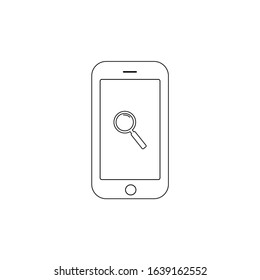 Vector illustration phone and magnifier search.