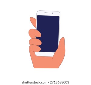 Vektorgrafik eines Telefons in der Hand eines Mannes. einzeln auf weißem Hintergrund.