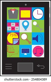 Vector illustration of phone menu. Vector eps 10.