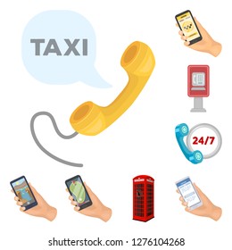 Vector illustration of phone and screen icon. Collection of phone and cellphone vector icon for stock.