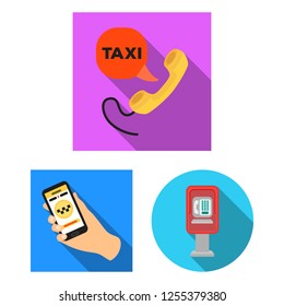 Vector illustration of phone and screen sign. Collection of phone and cellphone stock symbol for web.